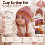 Cozy Earflap Hat Crochet Pattern PDF