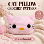 Cat Plushie Pillow Crochet Pattern PDF
